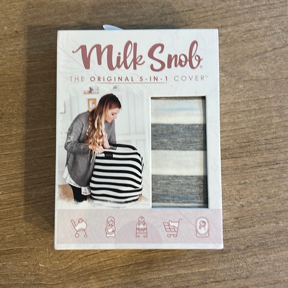 Brand New Milk Snob cover / gray and white striped